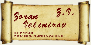 Zoran Velimirov vizit kartica